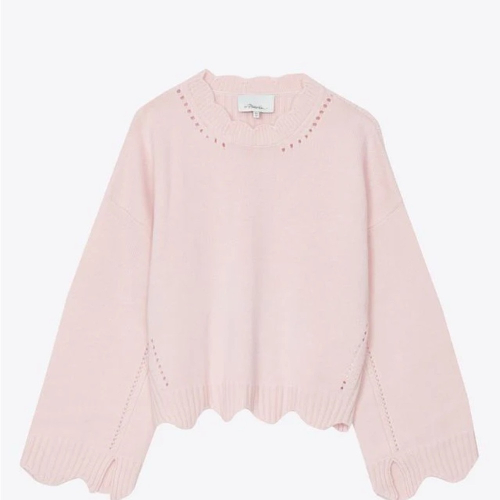 3.1 Philip Lim Pink Scalloped Hem Sweater size XS